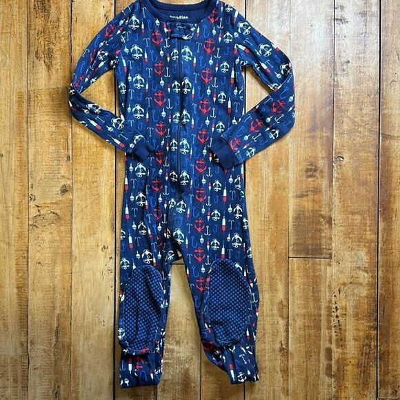 Bundles Baby Boys size 5T Blue Nautical Snug fit, zip up feet pajamas - Picture 3 of 5